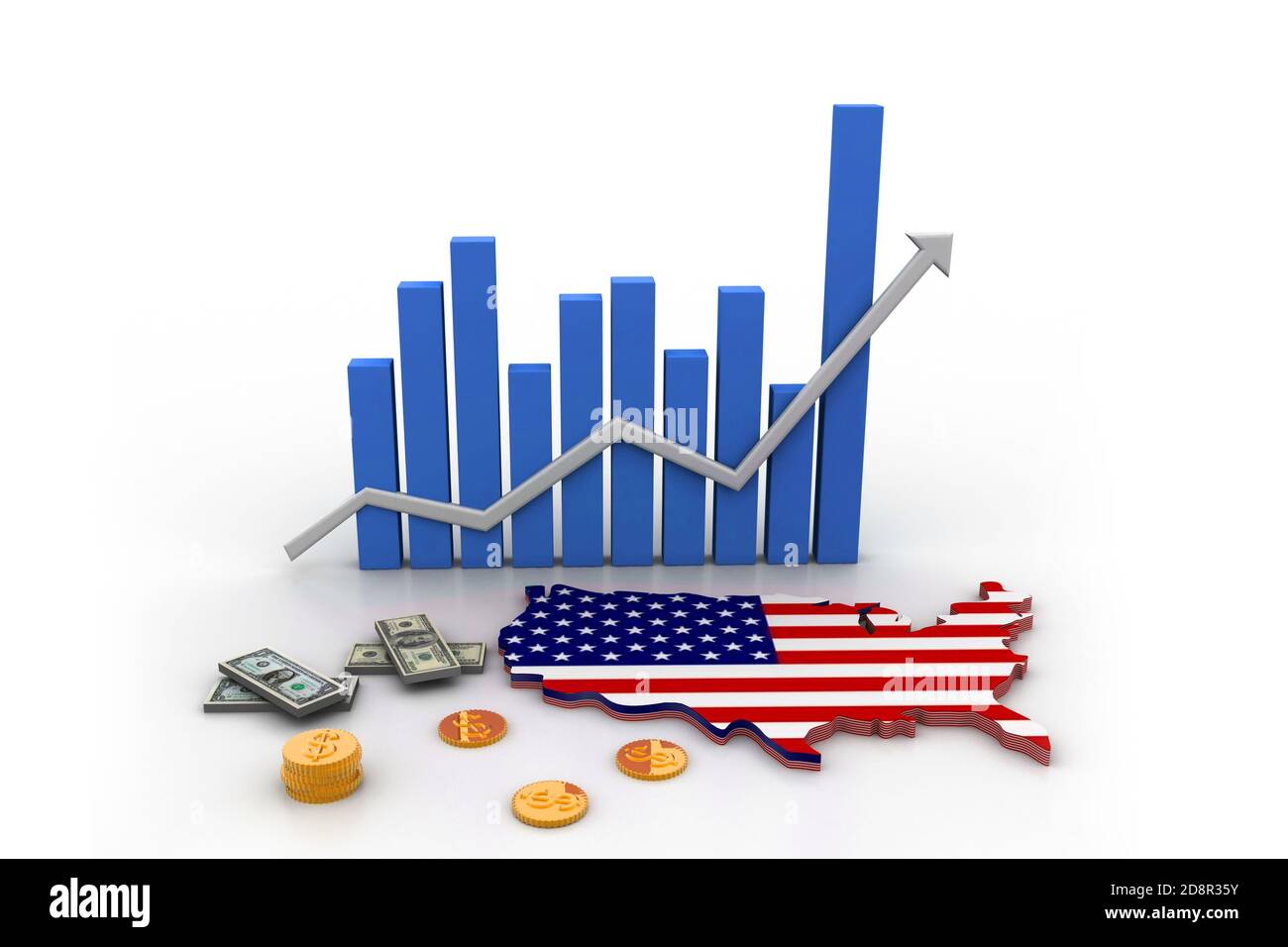 America map and currency Stock Photo - Alamy