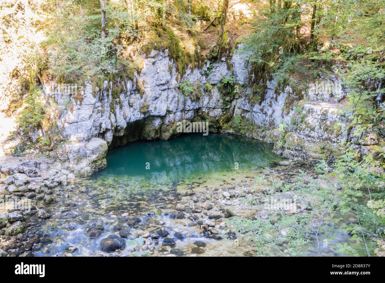 Discovery trail of Biel and the blue hole, Morez in the Jura, France Stock Photo