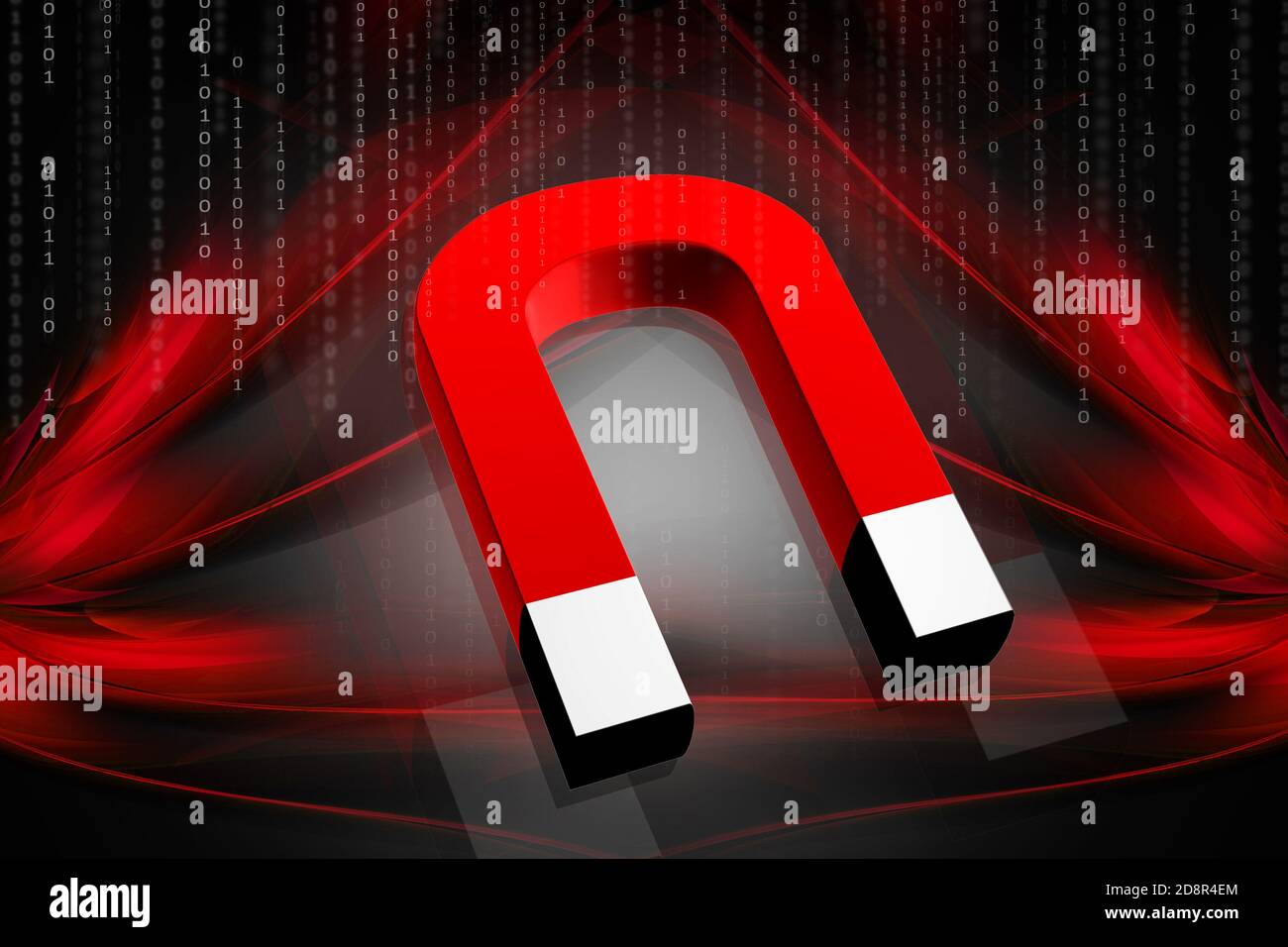 3d rendering magnet in digital color background Stock Photo - Alamy