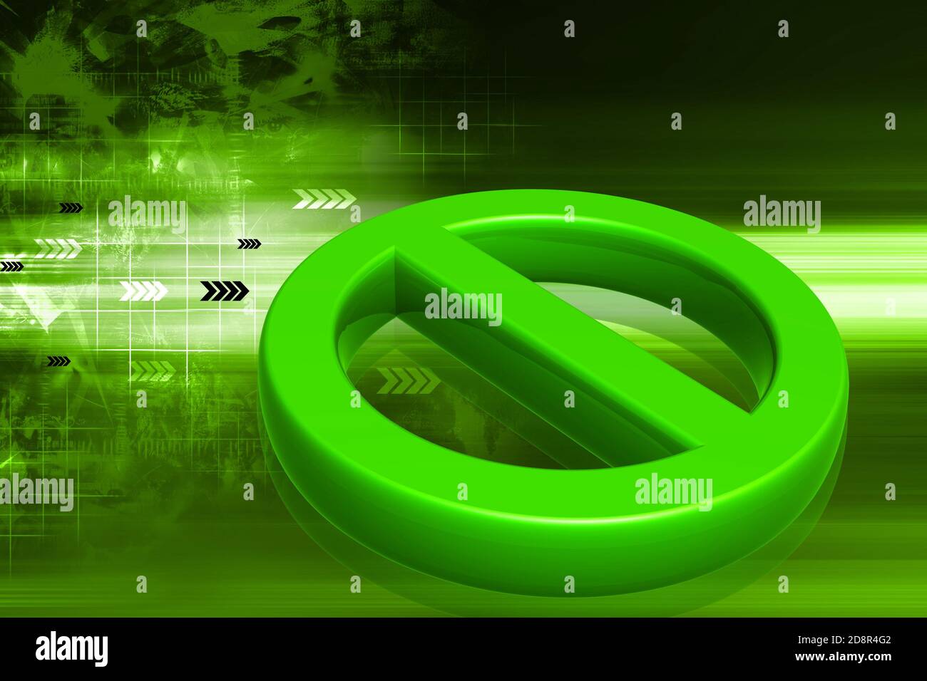 Digital illustration of Do not enter symbol in color background Stock