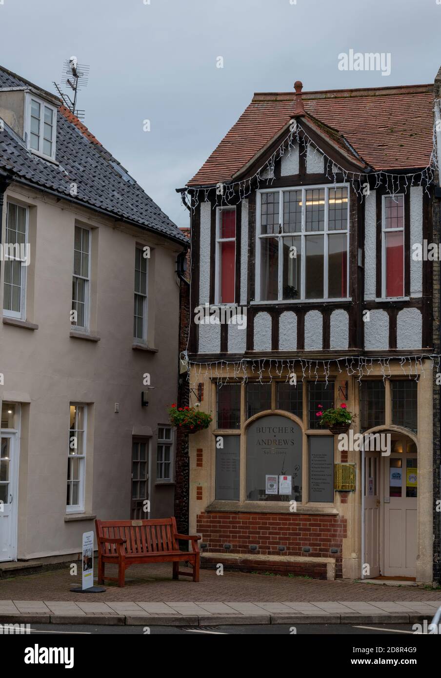 a traditional old historic building in holt high street in Norfolk uk