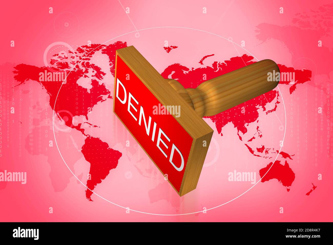 Digital illustration of Denied in color background Stock Photo - Alamy