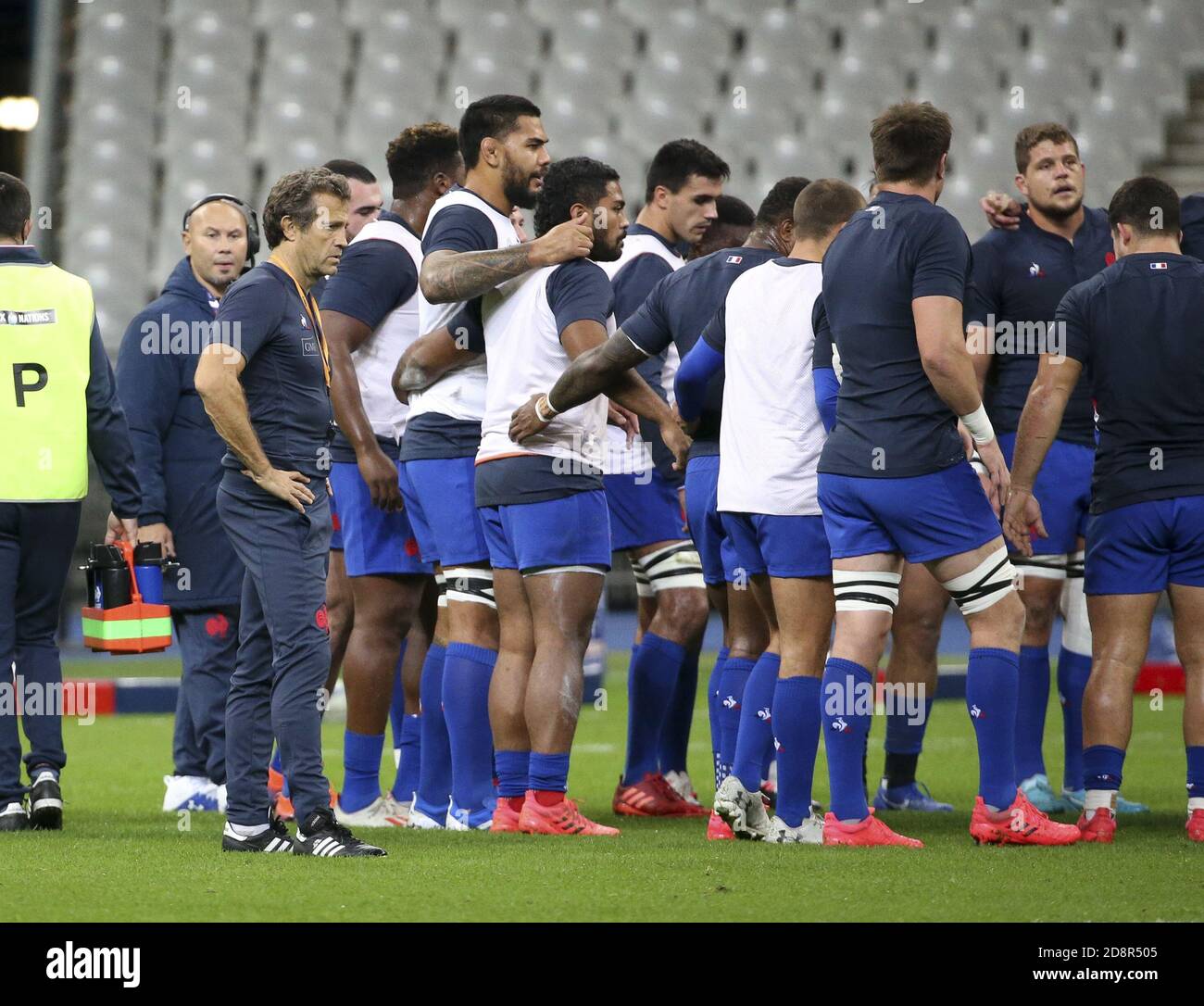 Head coach of France Fabien Galthie during the warm up before the Guinness Six Nations 2020, rugby union match between France and Ireland on October C Stock Photo