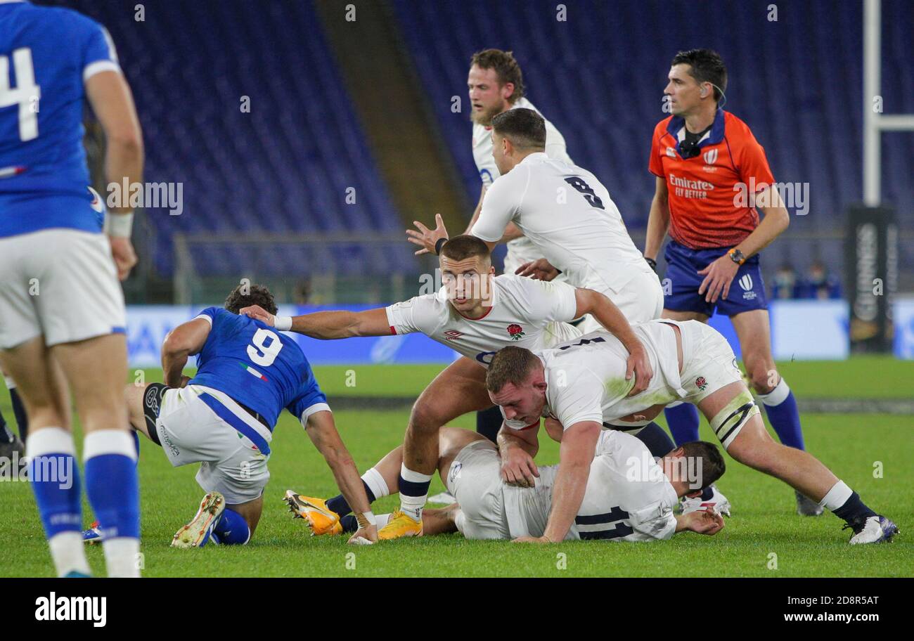 Rome, Italy. 31st Oct, 2020. rome, Italy, Stadio Olimpico, 31 Oct 2020, ruck England during Italy vs England - Rugby Six Nations match - Credit: LM/Luigi Mariani Credit: Luigi Mariani/LPS/ZUMA Wire/Alamy Live News Stock Photo