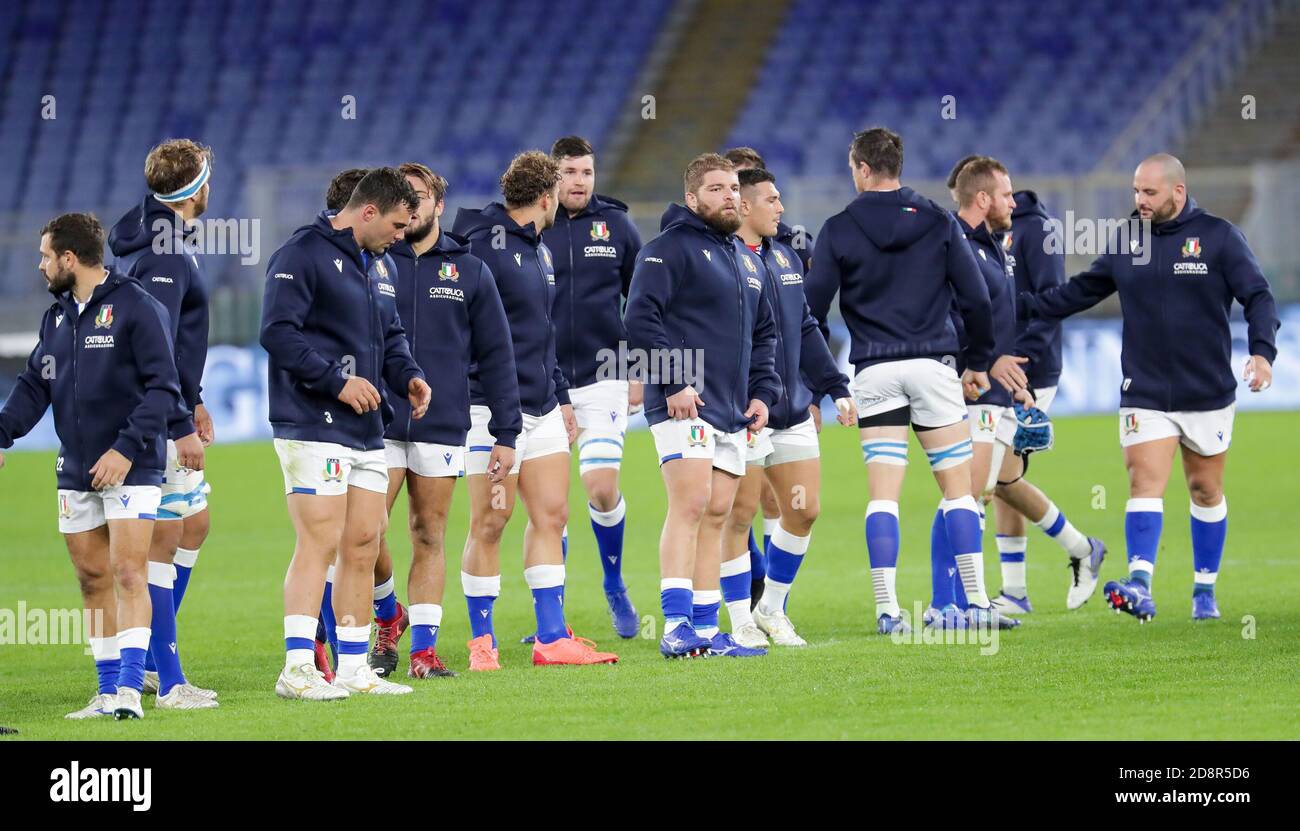 Rome, Italy. 31st Oct, 2020. rome, Italy, Stadio Olimpico, 31 Oct 2020, Italy during Italy vs England - Rugby Six Nations match - Credit: LM/Luigi Mariani Credit: Luigi Mariani/LPS/ZUMA Wire/Alamy Live News Stock Photo