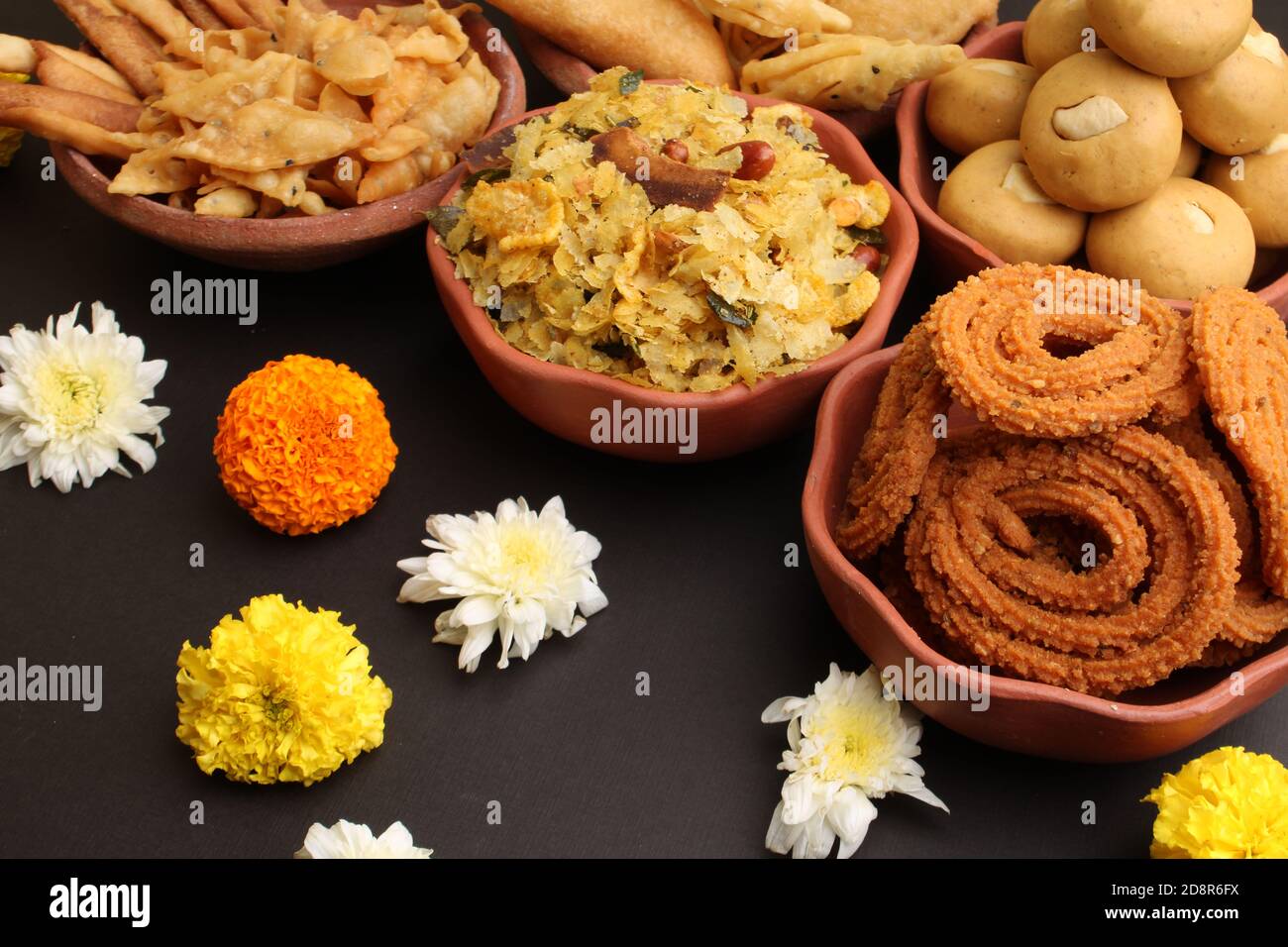 Home made tasty Diwali food /snacks / sweets. Stock Photo