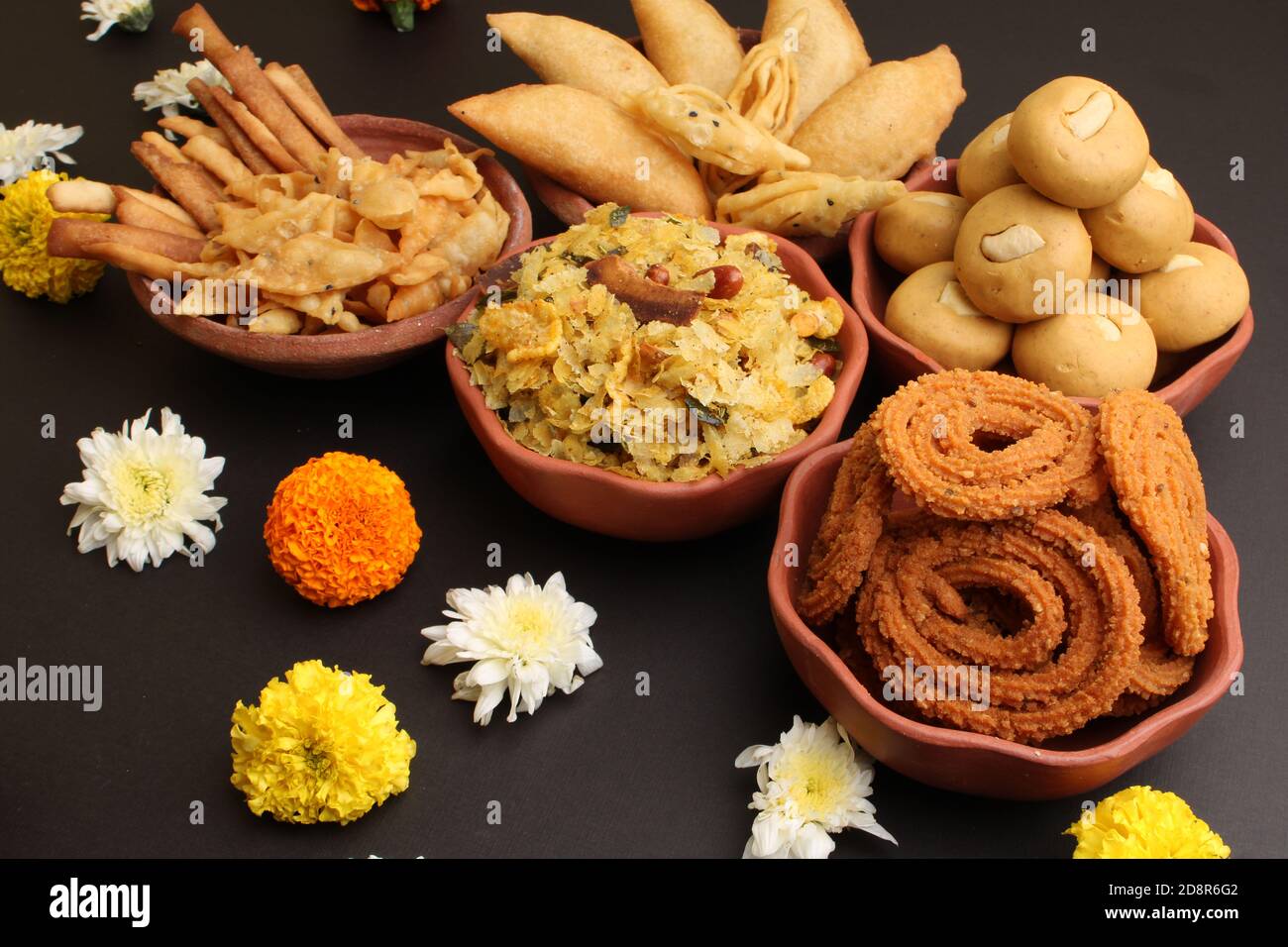 Home made tasty Diwali food /snacks / sweets. Stock Photo