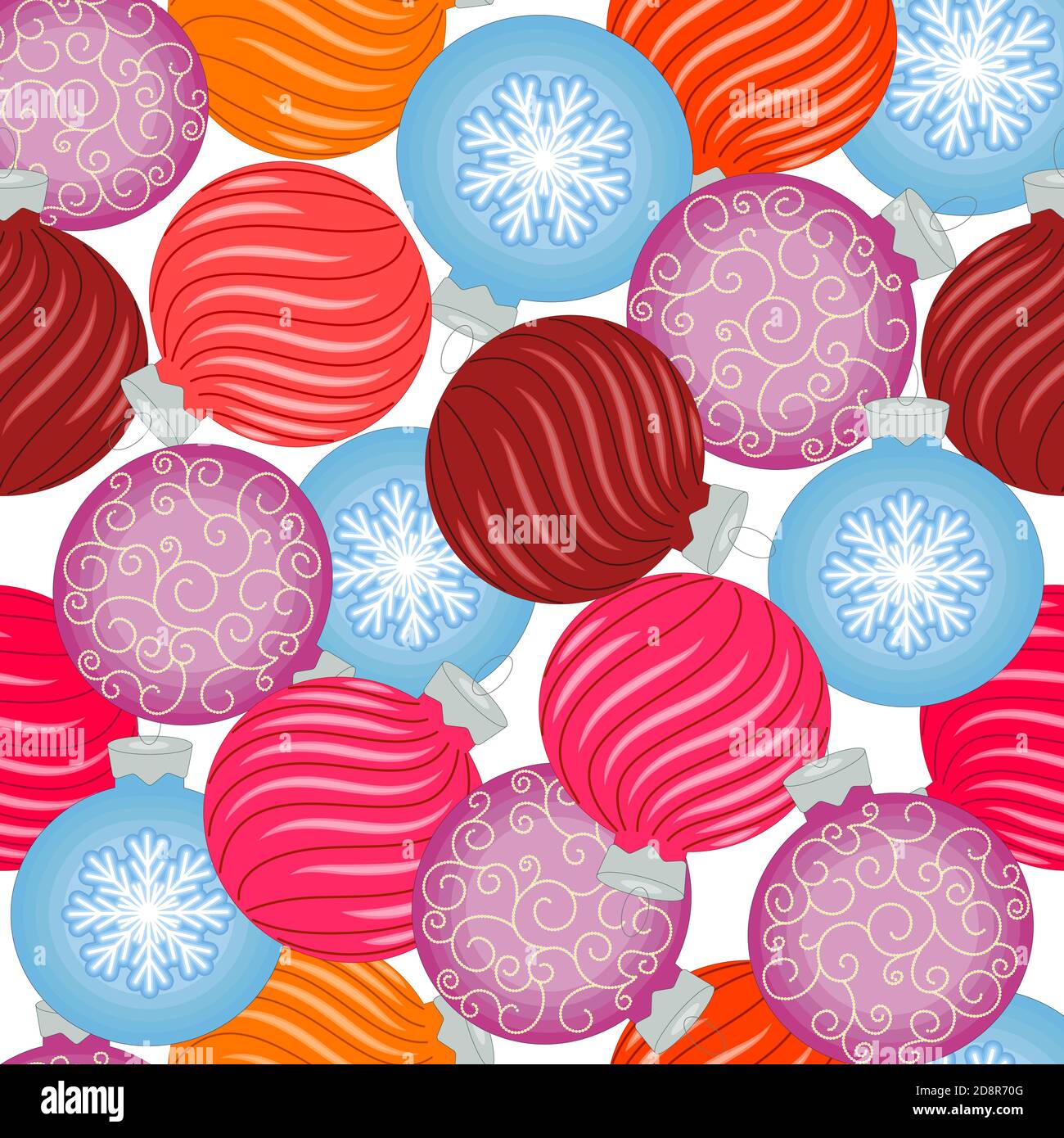 seamless pattern, Christmas theme, Christmas balls, toys. Vector Stock Vector