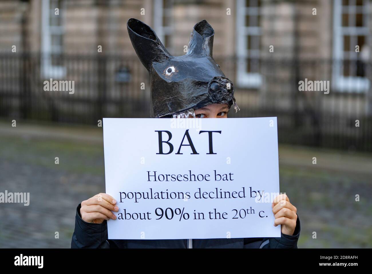 Extinction Rebellion demonstration highlighting wildlife species decline in Edinburgh, Scotland, UK Stock Photo