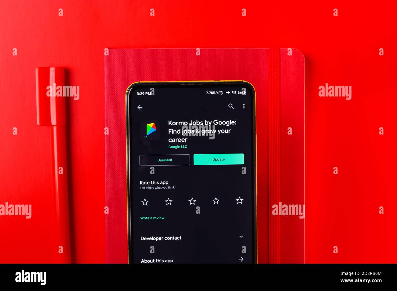 Assam, india - October 29, 2020 : Google Kormo logo on phone screen stock image. Stock Photo