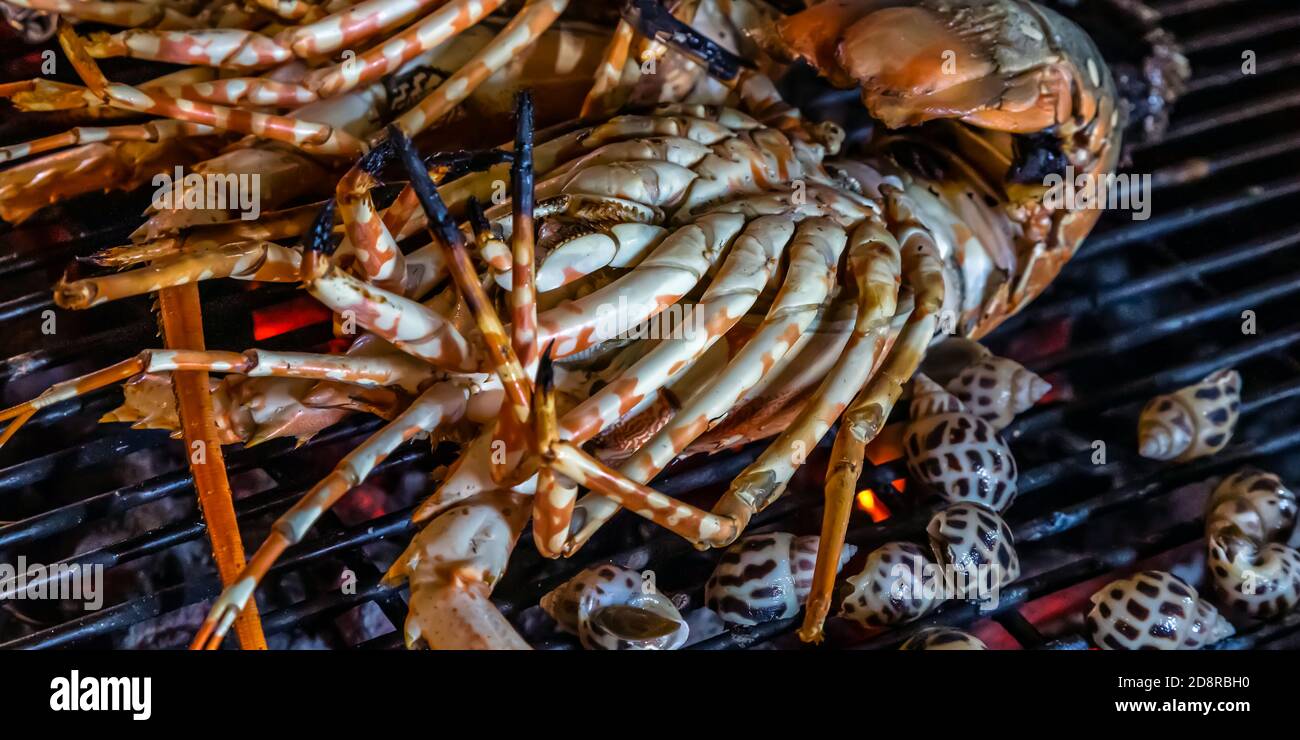 grilled lobster street food night market Stock Photo Alamy