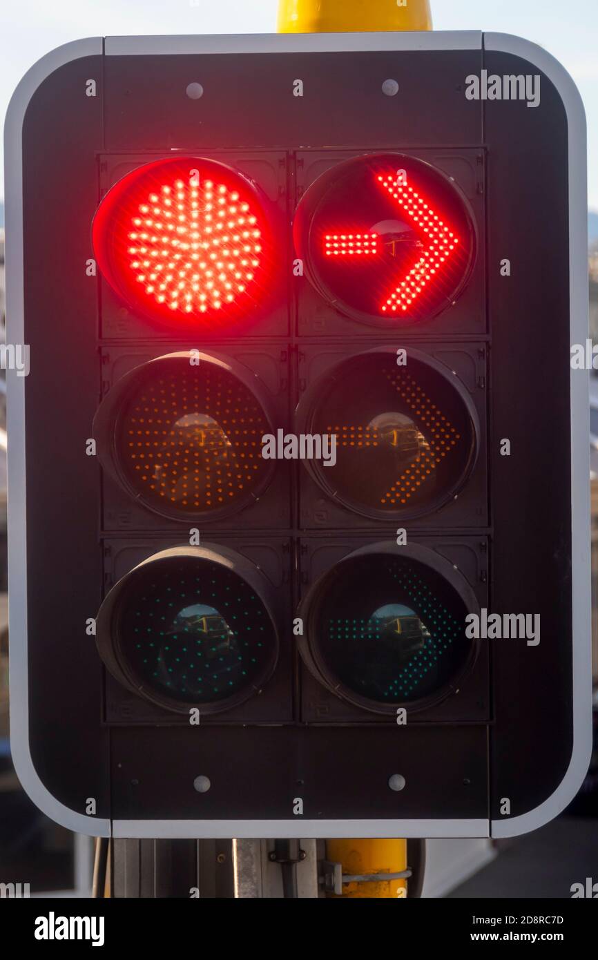 Traffic lights at Kilburnie, Wellington, North Island, New Zealand