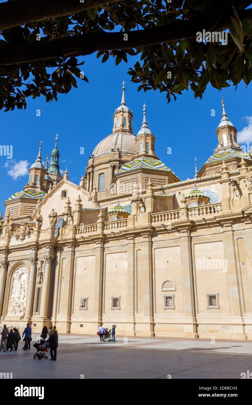 Zaragoza - The cathedral  Basilica del Pilar. Stock Photo