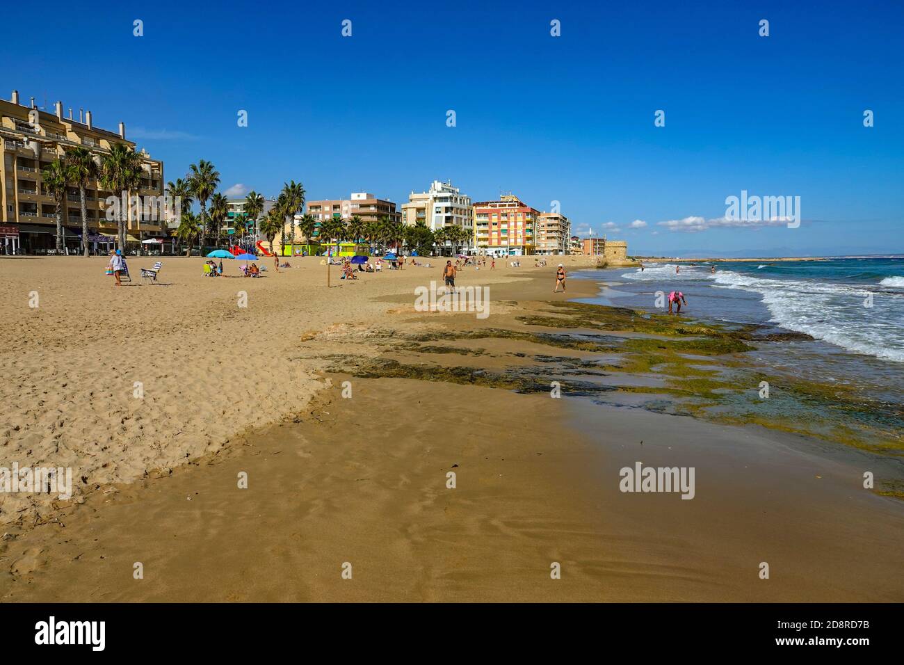 Sandy beaches at La Mata, Torrevieja,Costa Blanca, Spain, winter, winter sun, destination Stock Photo