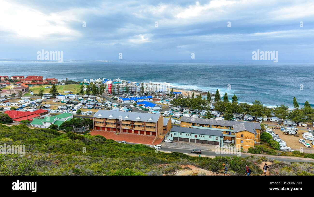 The magnificent view of the Mossel Bay by the Cape St Blaize Lighthouse, Garden Route, South Africa Stock Photo