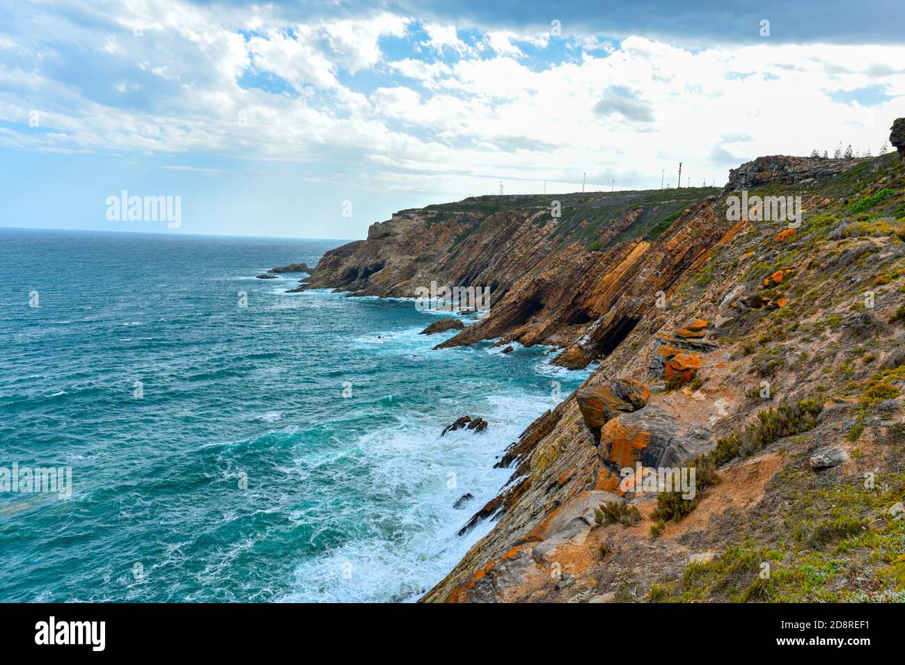The magnificent view from the Cape St Blaize Lighthouse, Mossel Bay, Garden Route, South Africa Stock Photo