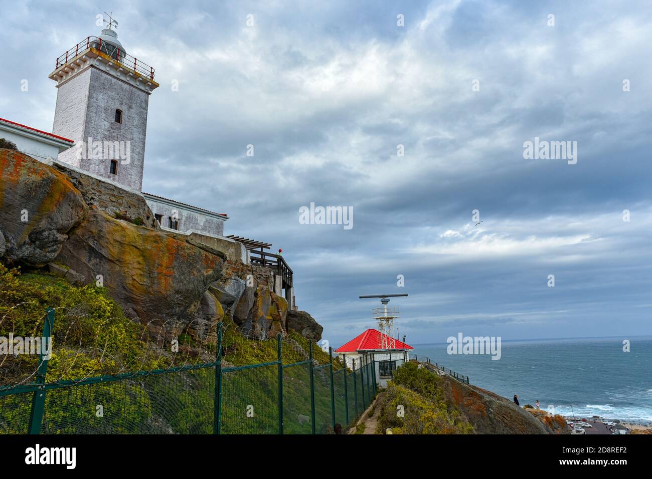 Cape St Blaize Lighthouse at Mossel Bay, Garden Route Africa is a magnificent landmark to see on the Garden Route, South Africa Stock Photo