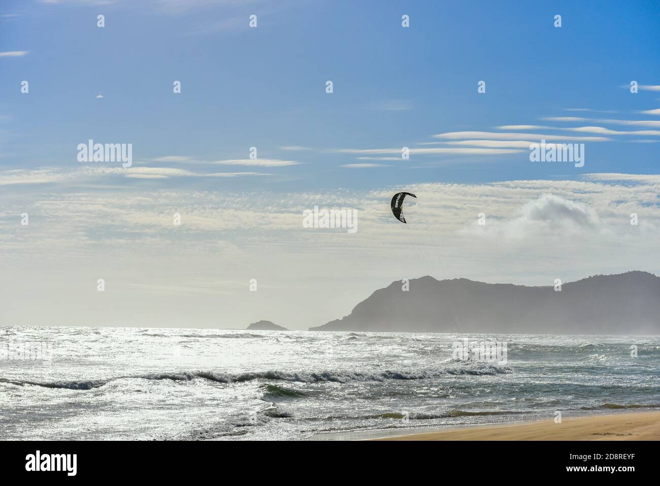 Kitesurfing/kiteboarding is a popular sport in the Garden of Eden, Sedgefield, Garden Route, South Africa Stock Photo