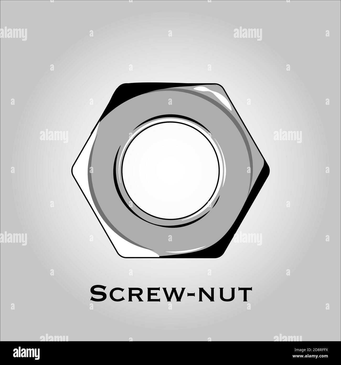 Screwnut flat icon vector. Isolated objects. Vector illustration
