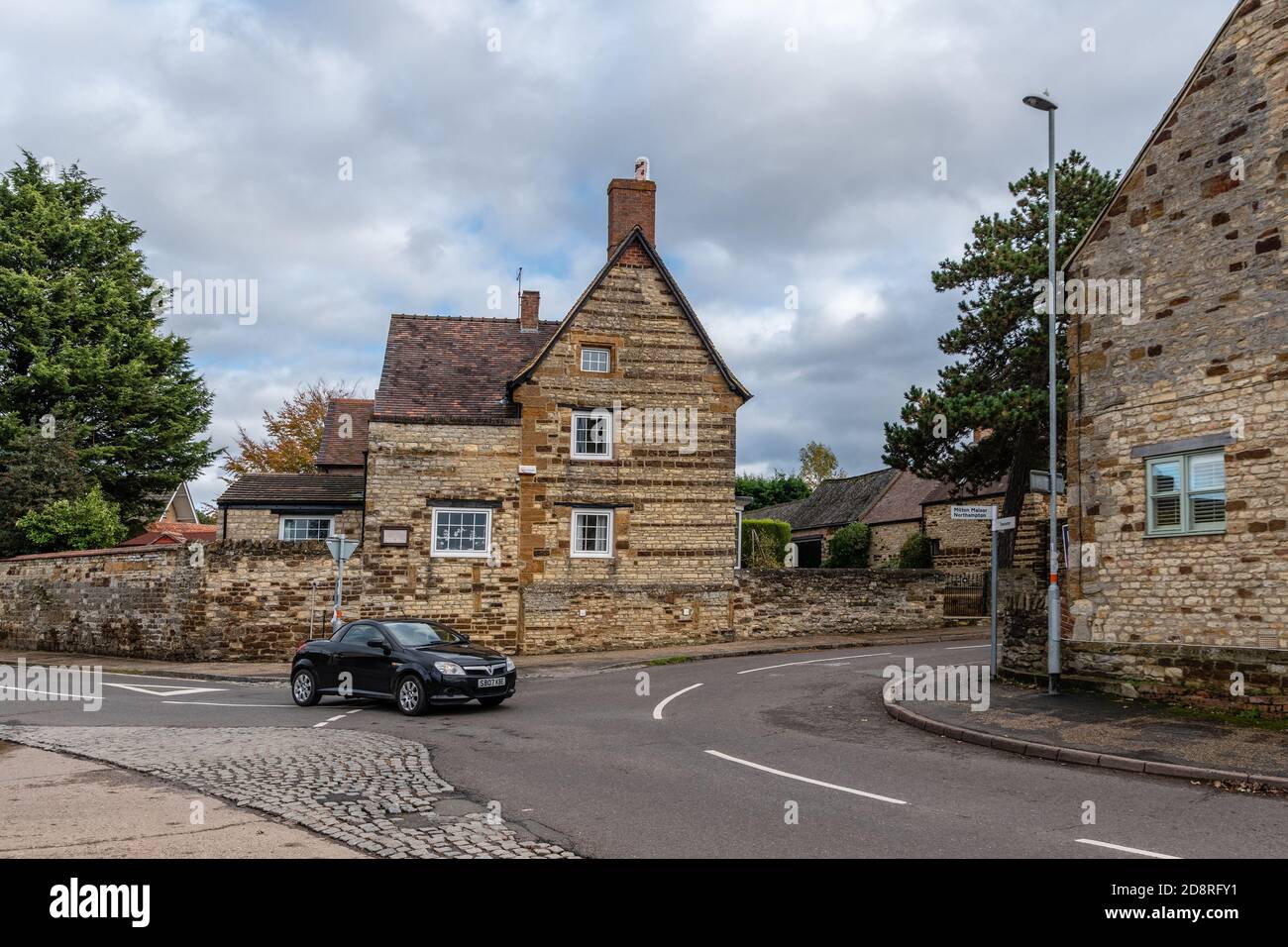 Street scene in the pretty village of Blisworth, Northamptonshire, UK