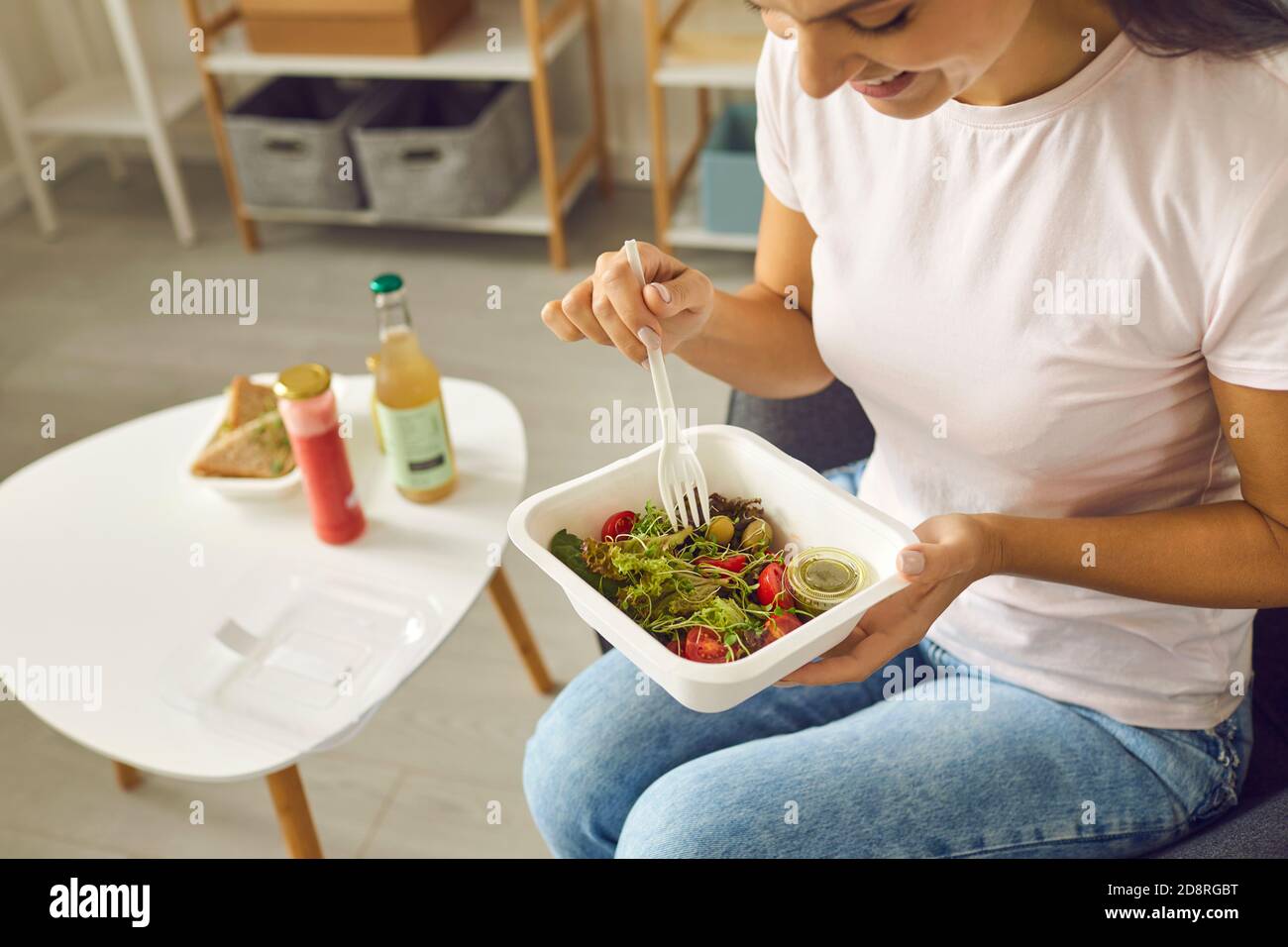 Salad Box Ready To Eat For Vegetarian And Take Away Stock Photo, Picture  and Royalty Free Image. Image 96800469.