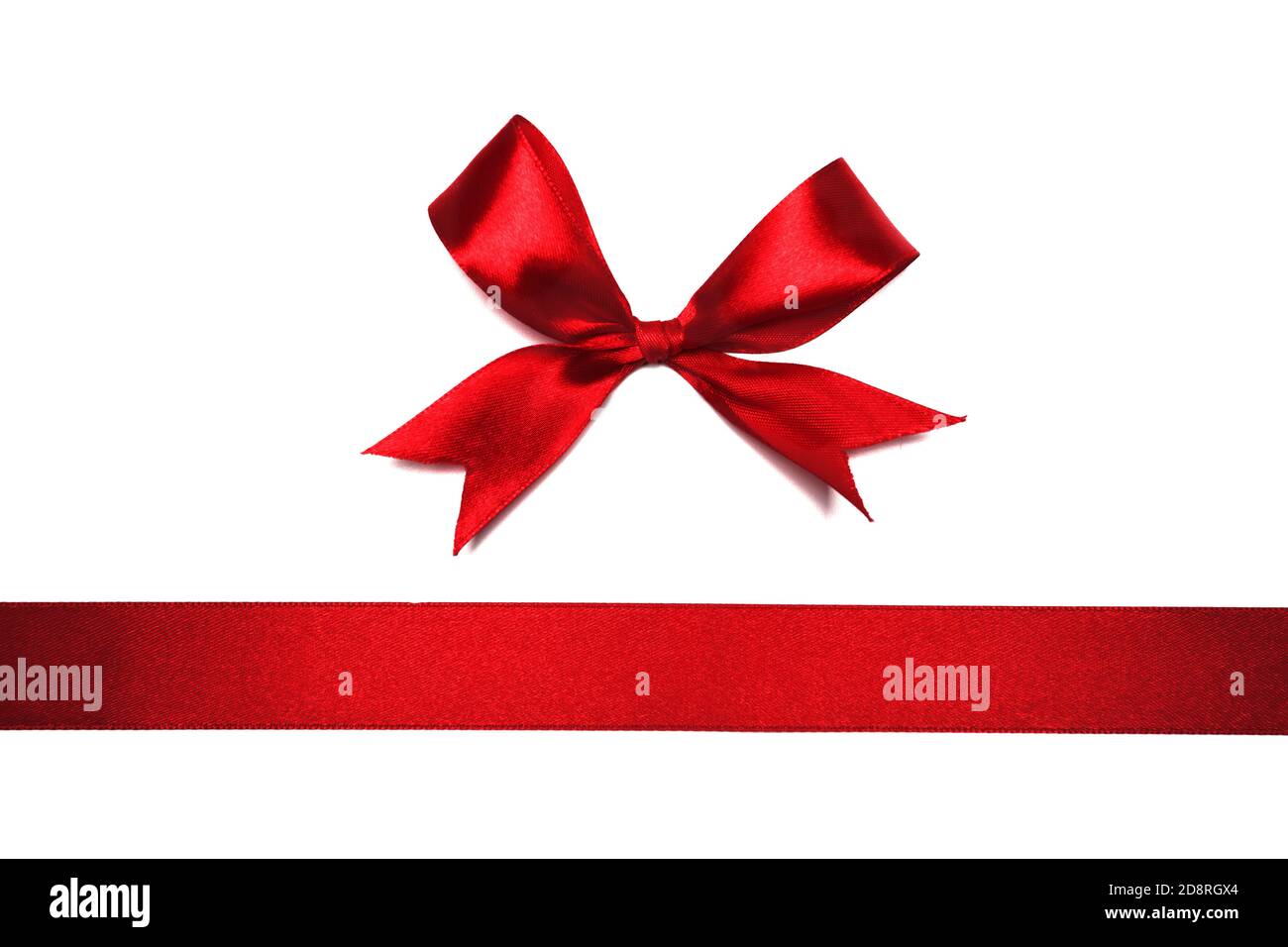 Bright red bow isolated over white background Stock Photo