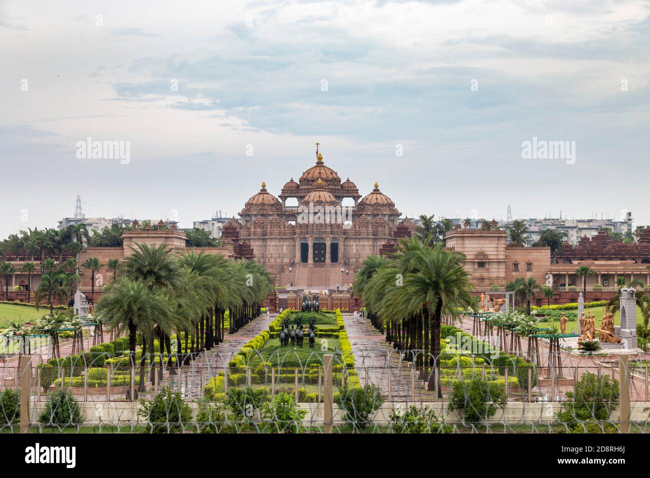 View of the famous Akshardham temple in New Delhi. Stock Photo