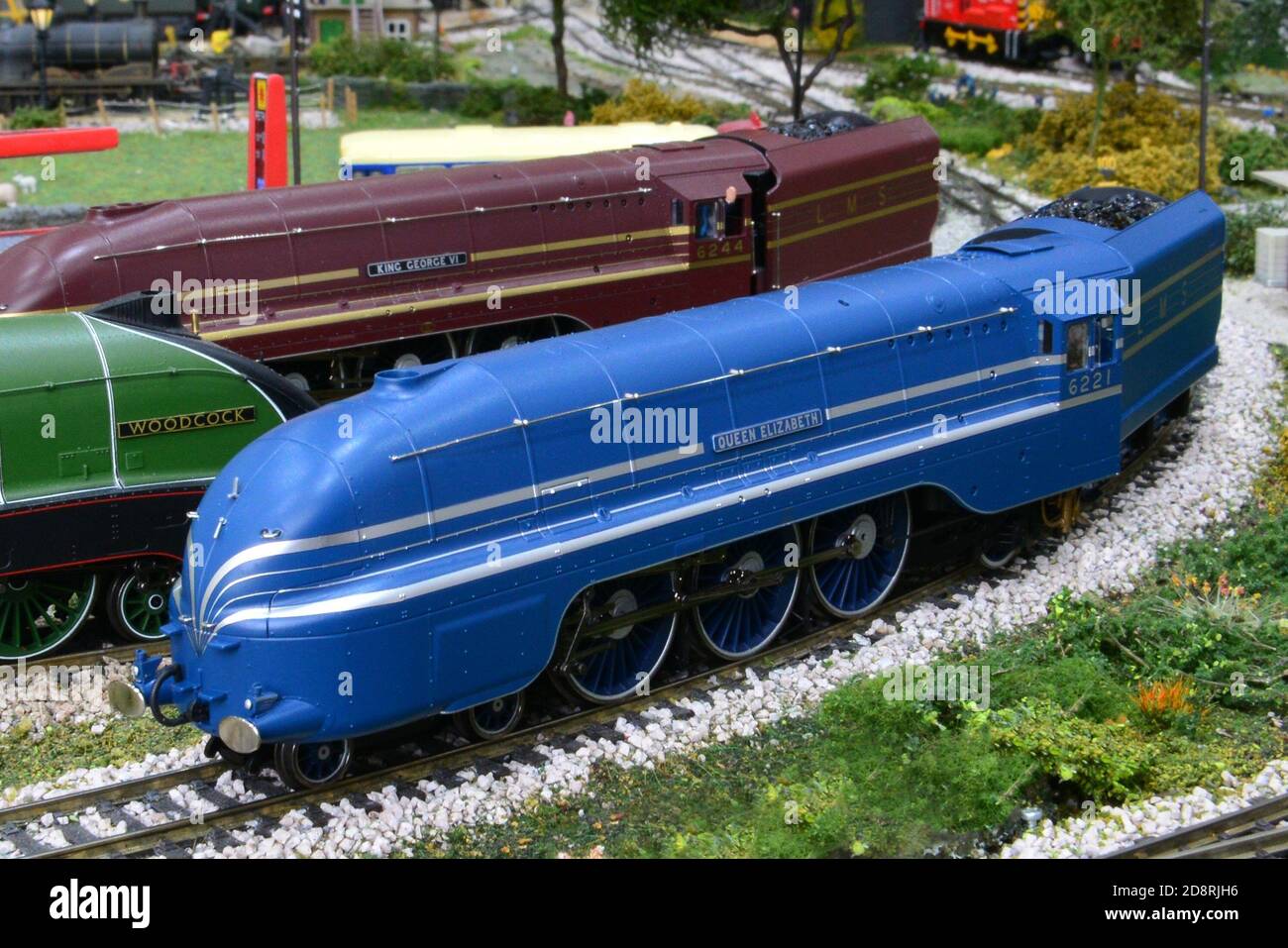 Three model in a siding on a model railway Stock Photo Alamy