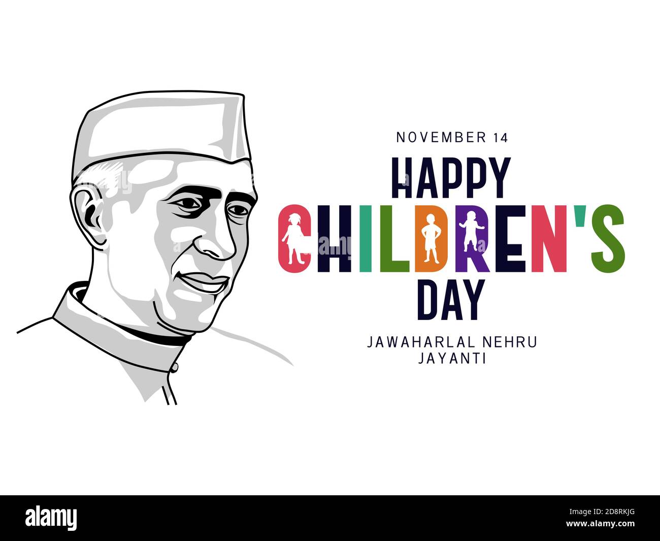 Children day as a tribute Children's Day is celebrated on the first Prime Minister of India, Jawaharlal Nehru's birthday also known Jayanti, vector de Stock Vector