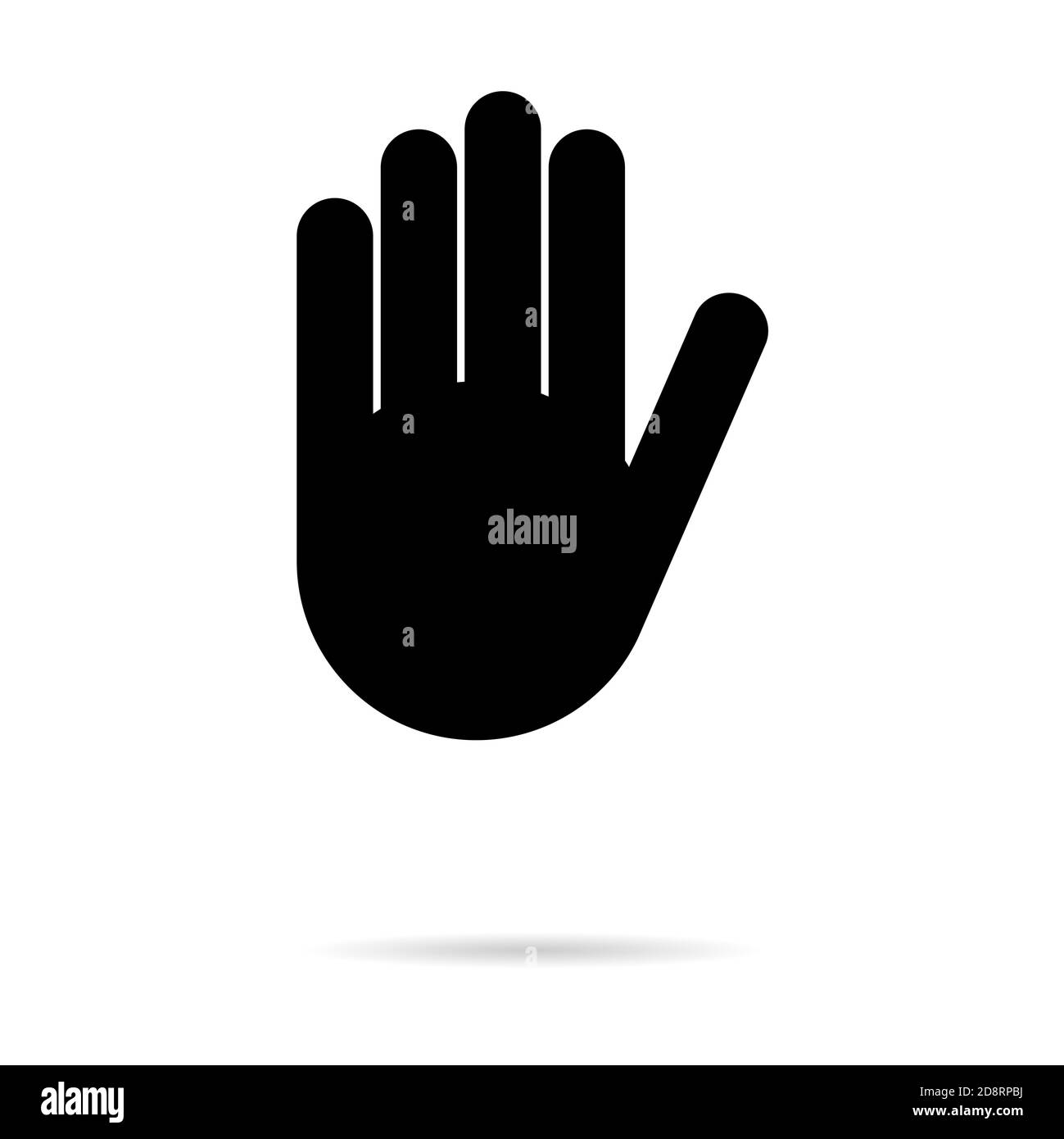 Stop icon with alert hand, warning covid symbol, no - danger isolated ...