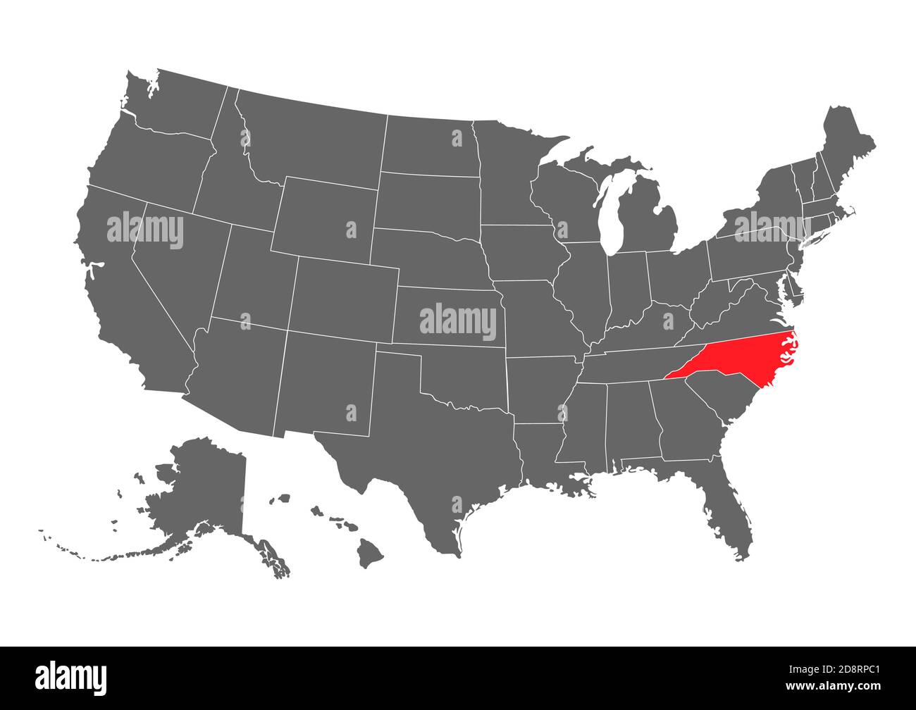 North Carolina vector map High - North Carolina Vector Map High Detailed Illustration United State Of America Country 2D8RPC1