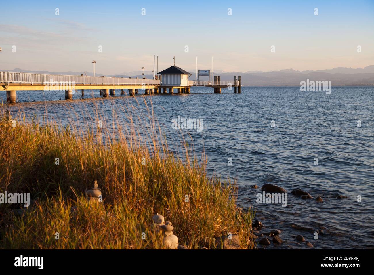 Landing Pier in Immenstaad, Germany Stock Photo