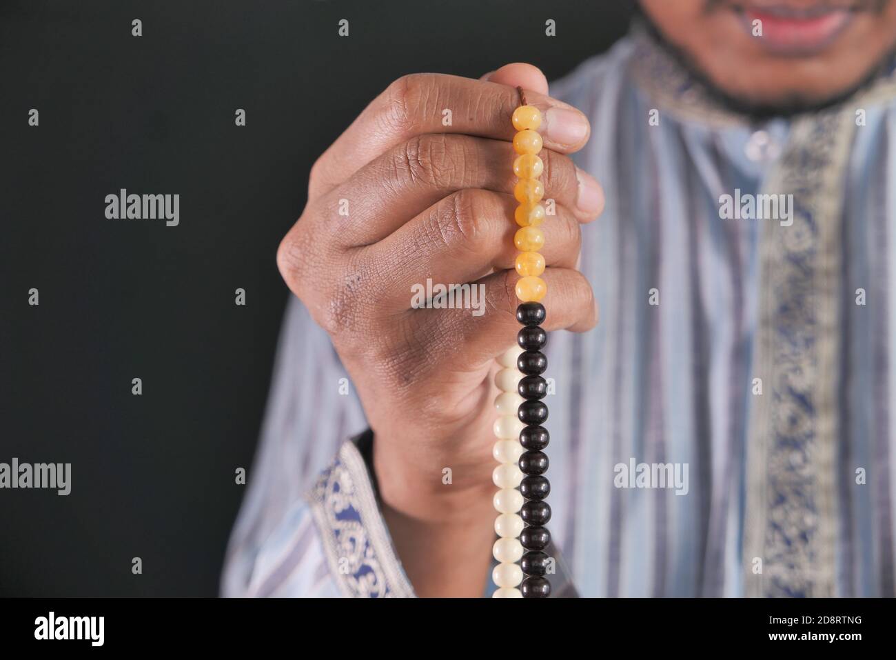 muslim man praying during ramadan, Close up  Stock Photo