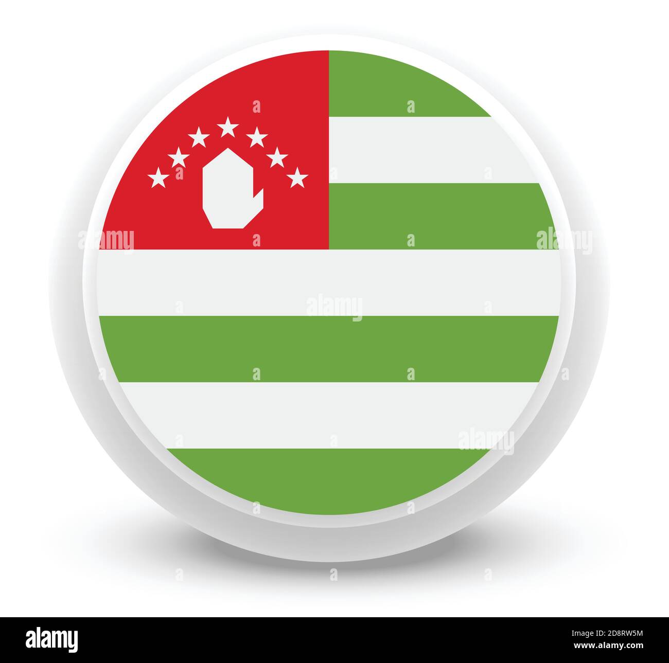Abkhazai Flag Button Stock Vector