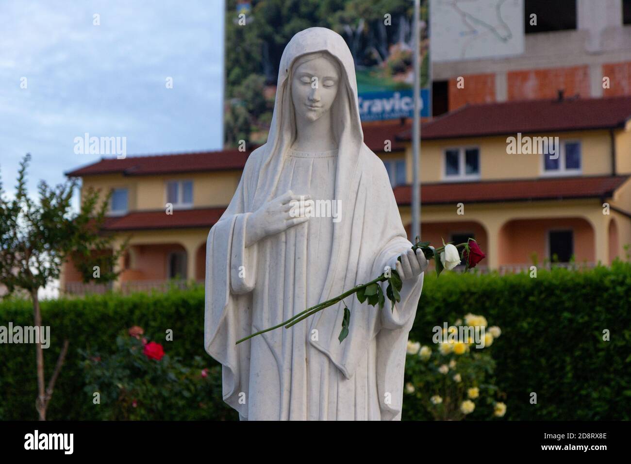 Medjugorje, BiH. 2016/6/5. The statue of the Queen of Peace in the vicinity of the Saint James Church. Stock Photo