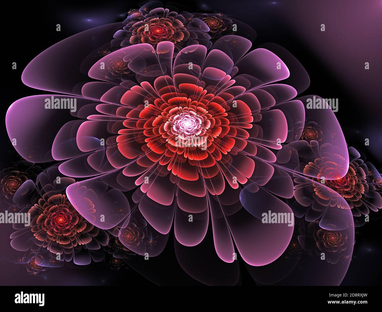 Flame Fractal  - Flowers Design Stock Photo