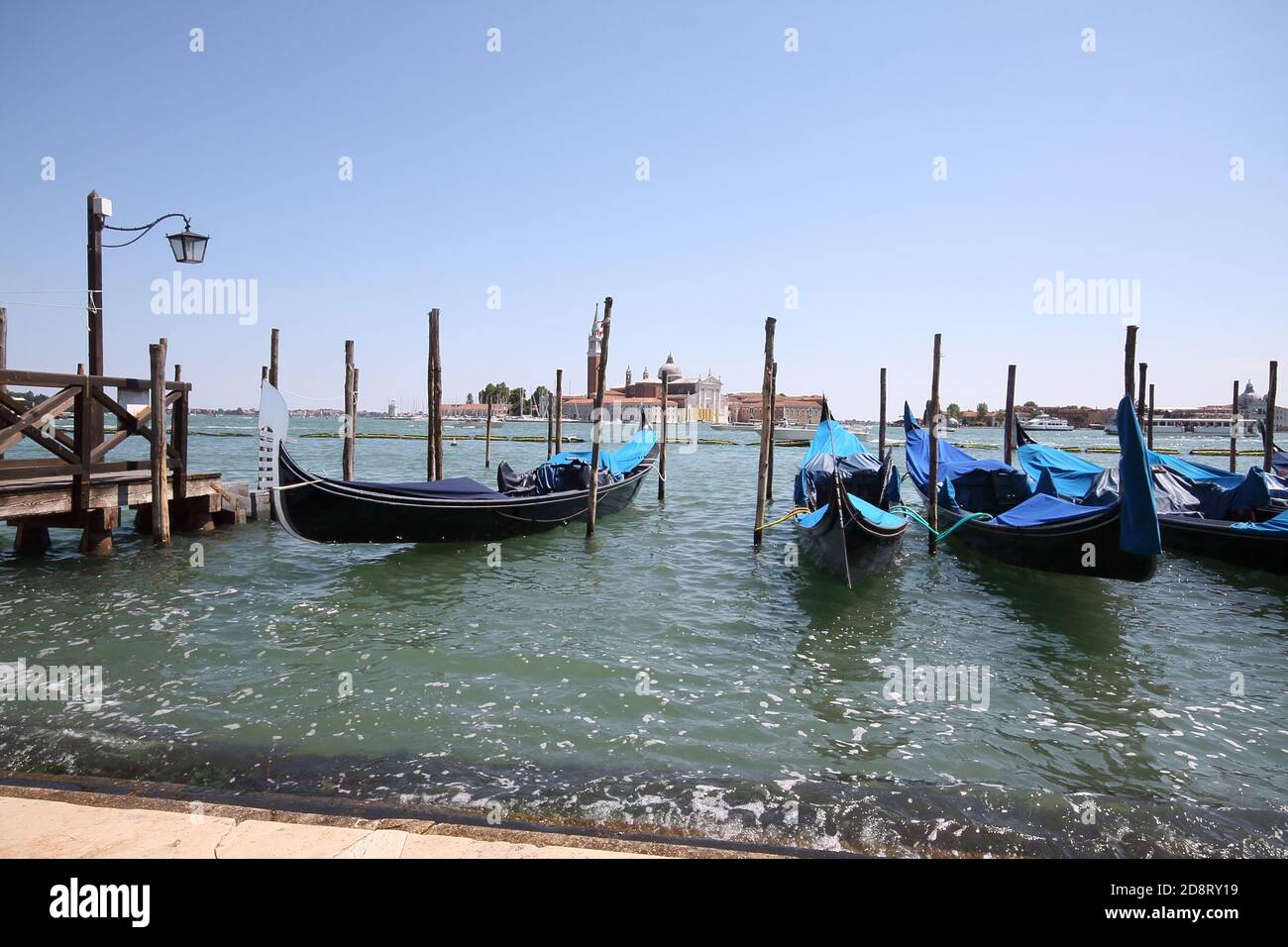 Empty Gondolas in Venice Stock Photo