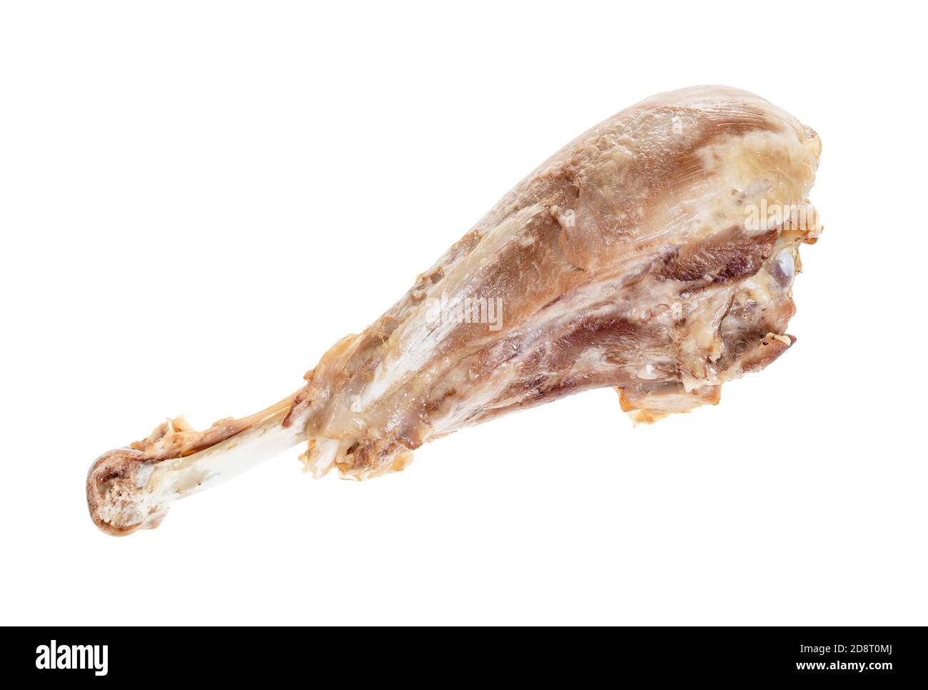 single boiled turkey drumstick isolated on white background Stock Photo