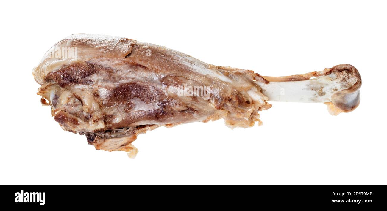single boiled turkey leg isolated on white background Stock Photo