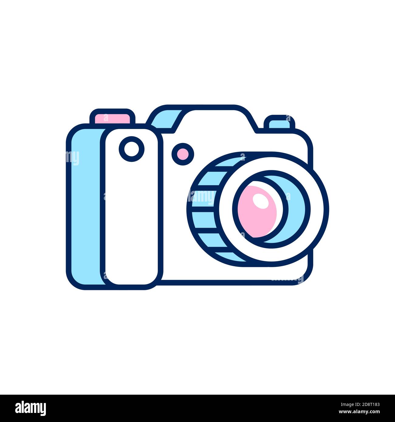 Simple cartoon photo camera symbol. Modern flat line icon, vector clip art  illustration Stock Vector Image & Art - Alamy