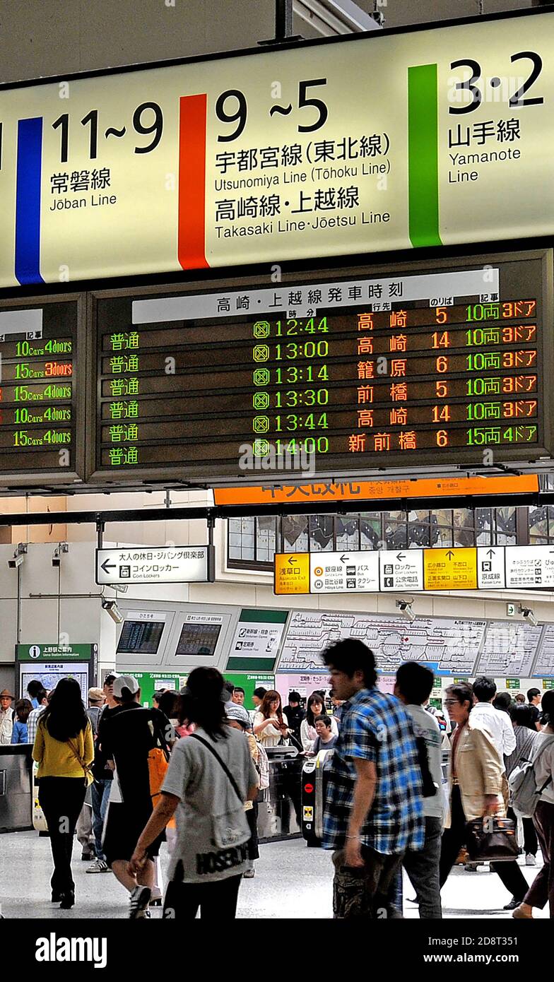 Ueno railway station, Tokyo, Japan Stock Photo