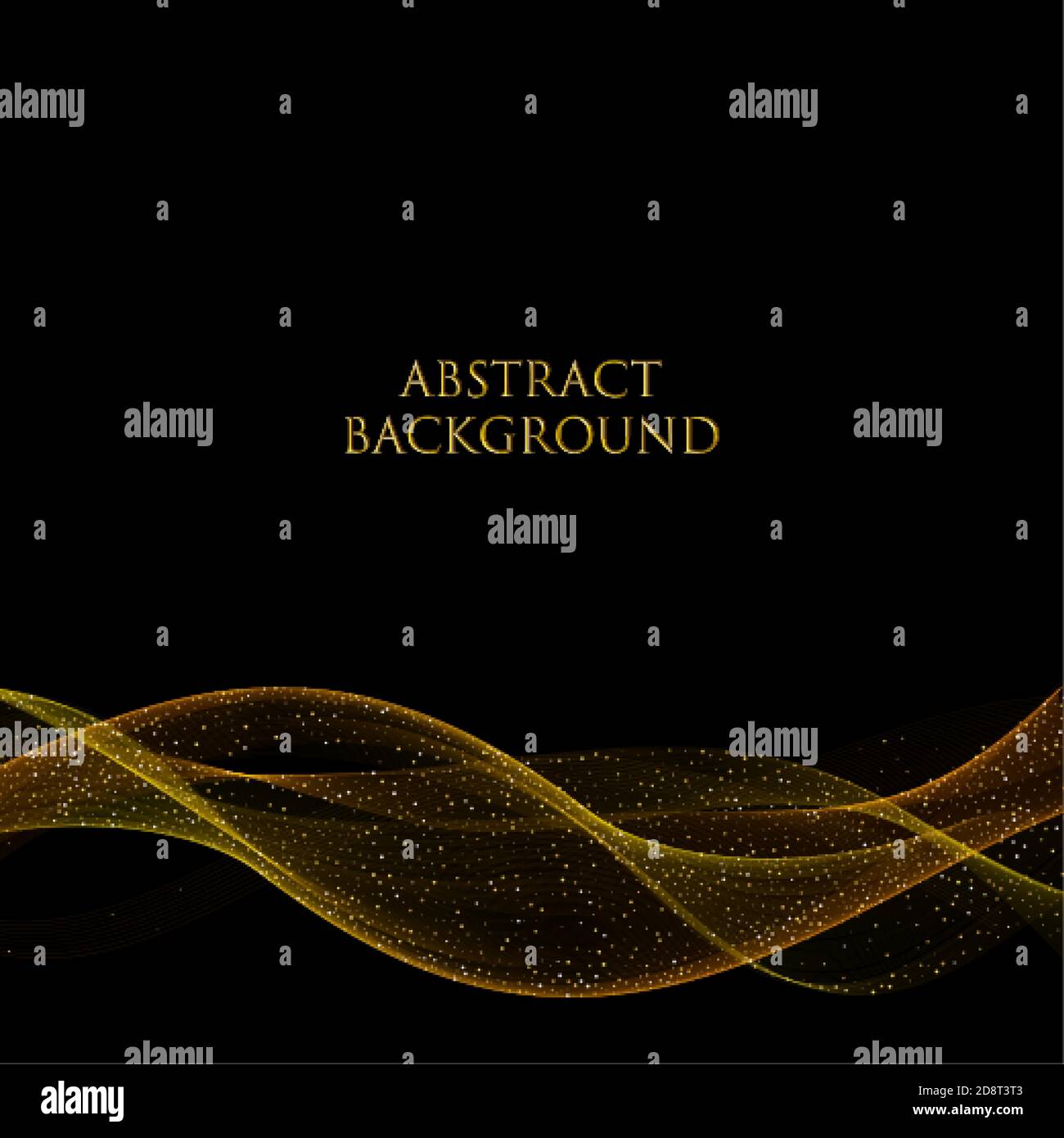 Abstract golden dust glitter wave background, vector design template. eps 10 Stock Vector