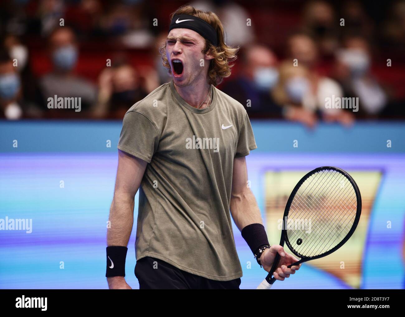 Tennis - ATP 500 - Erste Bank Open - Wiener Stadthalle, Vienna, Austria -  November 1, 2020 Russia's Andrey Rublev celebrates winning the final  against Italy's Lorenzo Sonego REUTERS/Lisi Niesner Stock Photo - Alamy