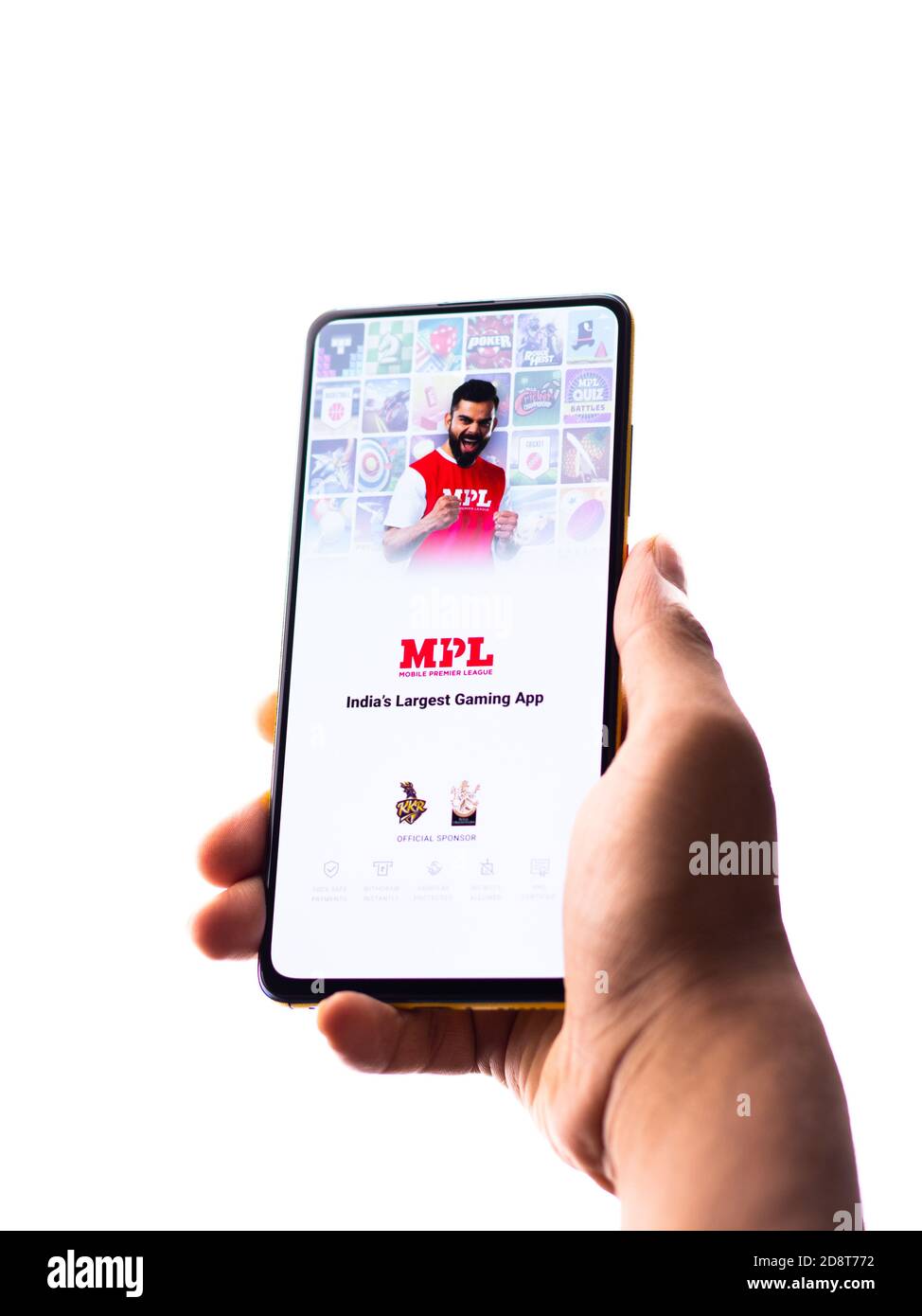 Assam, india - October 29, 2020 : MPL app logo on phone screen stock image. Stock Photo