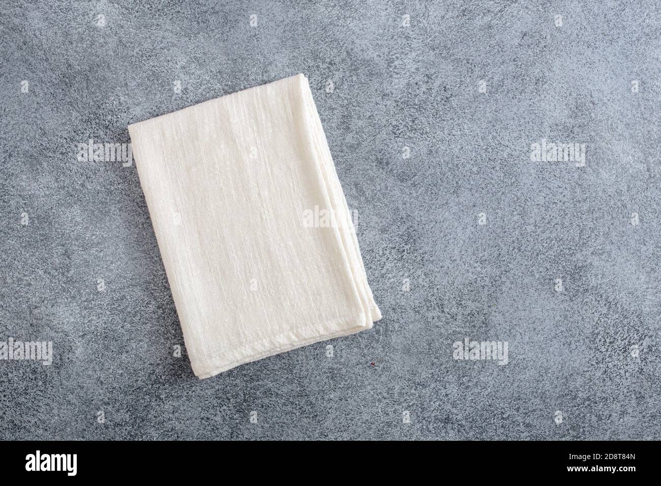 White napkin on gray Stock Photo