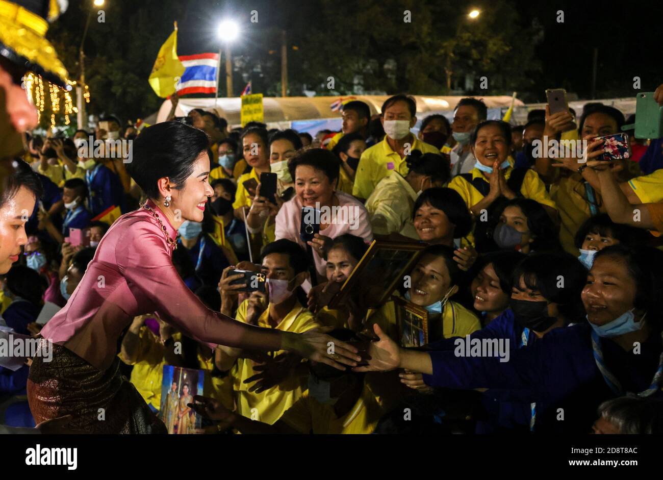 Thailand's Royal Noble Consort Sineenat Wongvajirapakdi greets