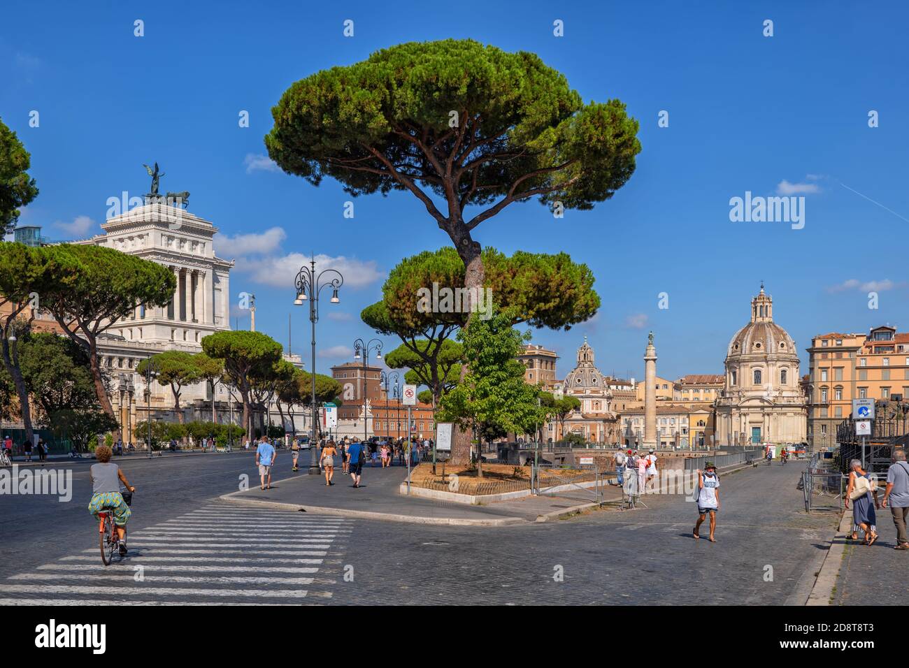 City of Rome in Italy, Via dei Fori Imperiali and Via Alessandrina street in historic city center Stock Photo