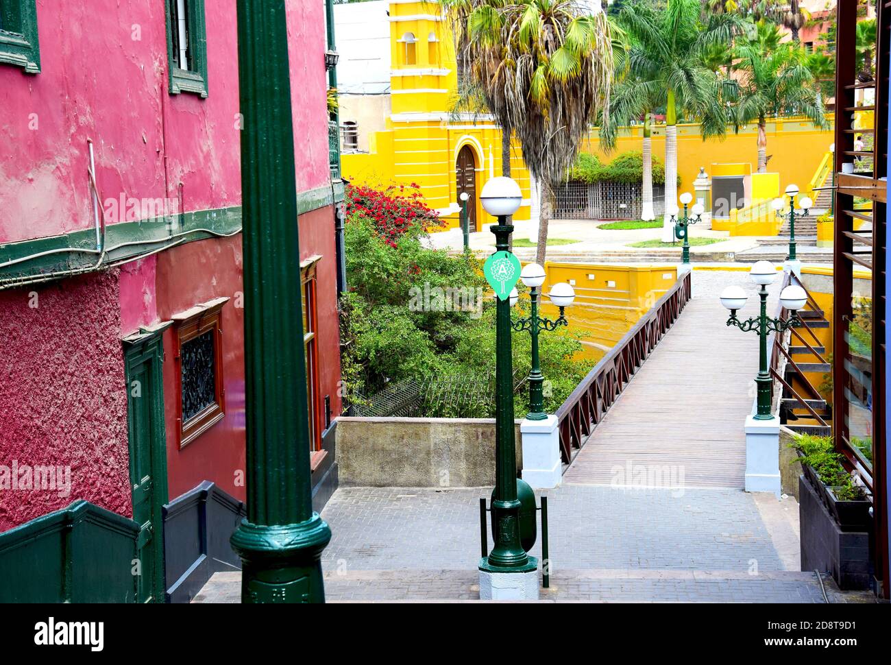 Colorful architecture in Barranco a district in the south of Lima Stock Photo