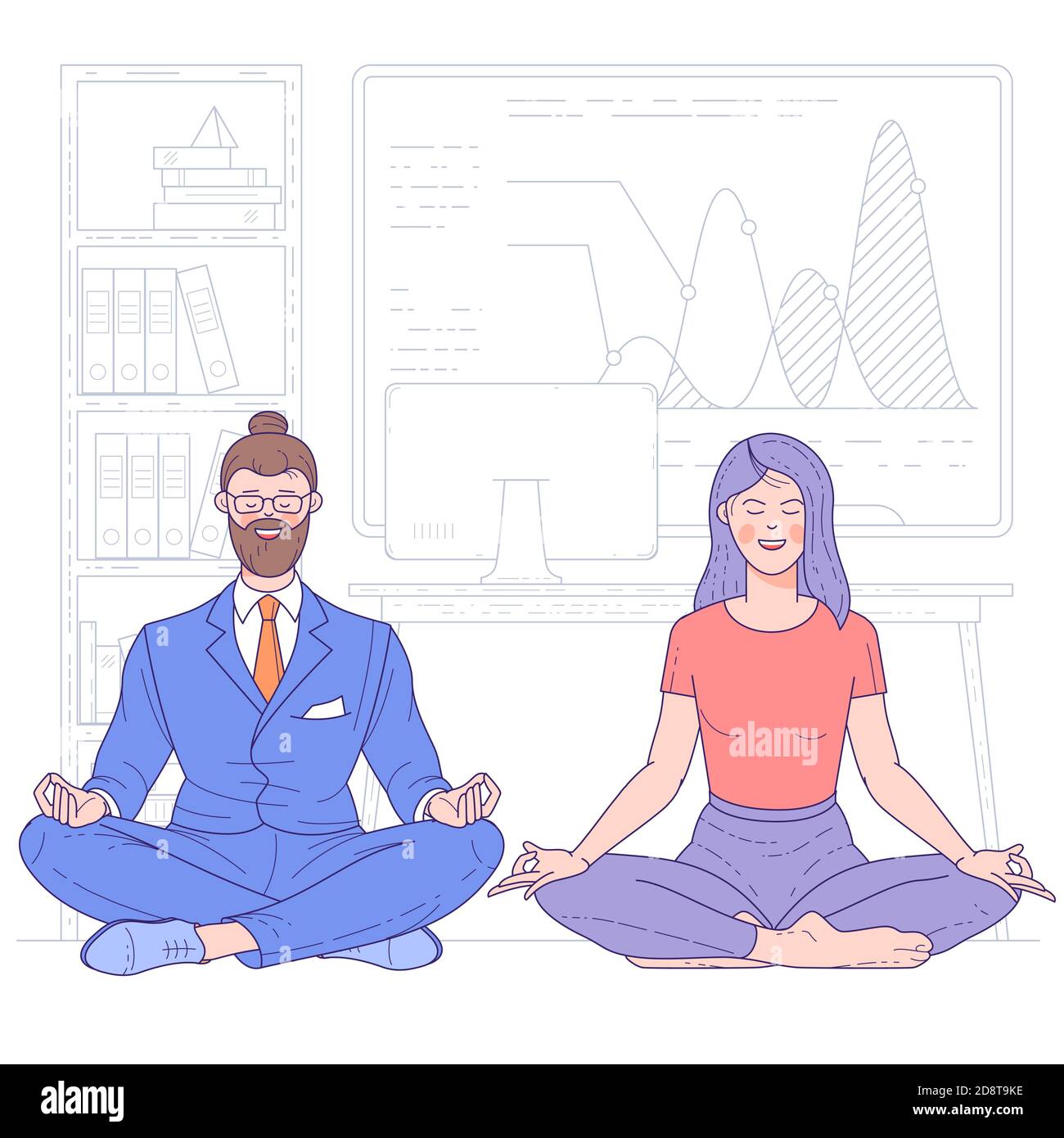Business people doing yoga Stock Vector Image & Art - Alamy