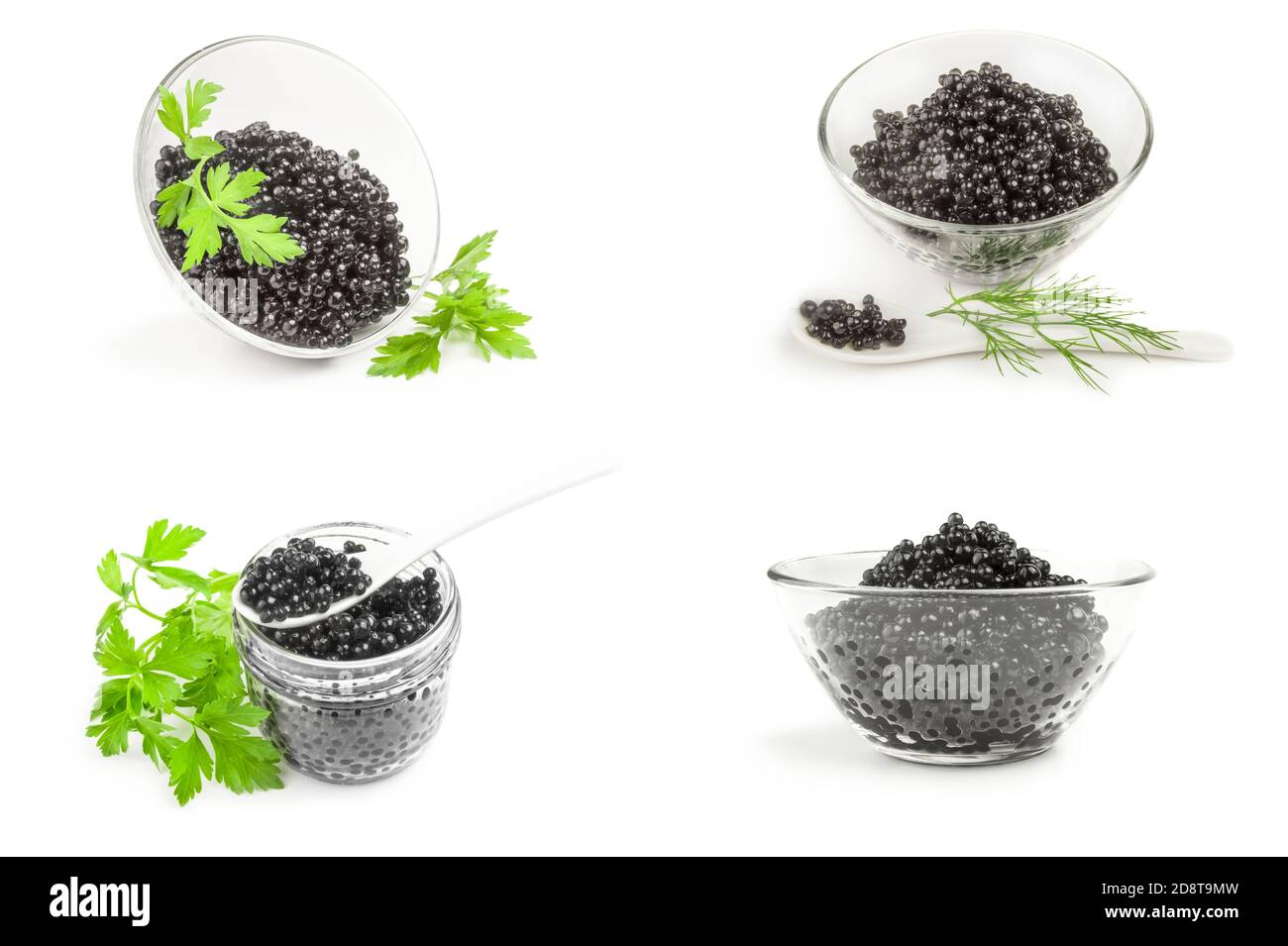 Collection of black fish eggs closeup on white Stock Photo Alamy